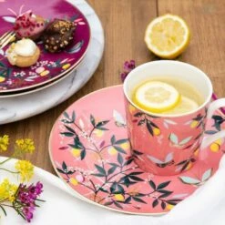 Sara Miller Orchard Peach Mug -HARTS OF STUR Sales SMOP78914 XG Sara Miller Orchard Peach Mug 5