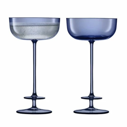 LSA Champagne Theatre 210ml Champagne Saucer Tier / Midnight Blue Set Of 2 3 LSA Champagne Theatre 210ml Champagne Saucer Tier / Midnight Blue Set Of 2