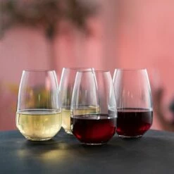 Dartington Cheers! Set Of 4 Stemless Wine Glasses 11 Dartington Cheers! Set Of 4 Stemless Wine Glasses -HARTS OF STUR Sales TU328694PK Dartington Cheers Set Stemless Wine Glasses 4