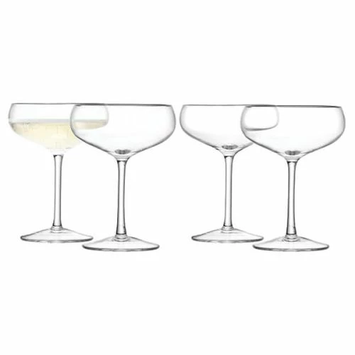 LSA Wine Champagne Saucer 215ml Clear Set Of Four 3 LSA Wine Champagne Saucer 215ml Clear Set Of Four