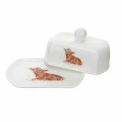 Wrendale Designs Calf Covered Butter Dish