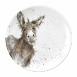 Wrendale Designs Set Of 4 Animal Coupe Plates -HARTS OF STUR Sales WN4093 XW Wrendale Designs Set of 4 Donkey Duckling Cow And Sheep Coupe Plates 4