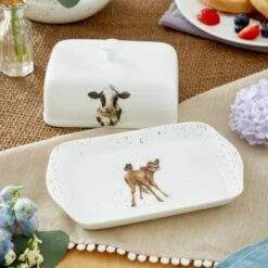 Wrendale Designs Covered Butter Dish Cow -HARTS OF STUR Sales WN4382 XW Wrendale Designs Covered Butter Dish Cow 5