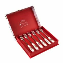 Wrendale Designs Christmas Pastry Forks Set Of 6 -HARTS OF STUR Sales WNB1102XG Wrendale Designs Christmas Collection Pastry Forks Set Of 6 2