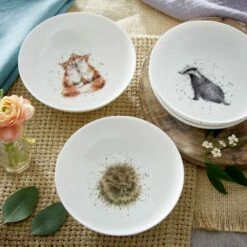 Wrendale Designs Set Of 4 Cereal Bowls (Badger, Hedgehog, Fox & Owl) -HARTS OF STUR Sales WNB4078 XB Wrendale Designs Cereal Bowl Set Of 4 Assorted 4