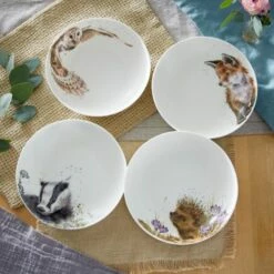 Wrendale Designs Set Of 4 Pasta Bowls (Badger, Hedgehog, Fox & Owl) -HARTS OF STUR Sales WNB4341 XB Wrendale Designs Pasta Bowl Set Of 4 Assorted 3