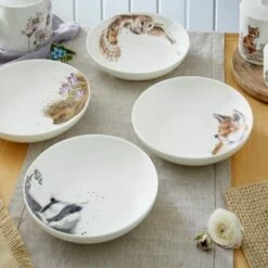 Wrendale Designs Set Of 4 Pasta Bowls (Badger, Hedgehog, Fox & Owl) -HARTS OF STUR Sales WNB4341 XB Wrendale Designs Pasta Bowl Set Of 4 Assorted 5