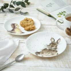 Wrendale Designs Set Of 2 Bunny & Duckling Coupe Plates -HARTS OF STUR Sales WND3994 XW Wrendale Designs Set of 2 Bunny And Duckling Coupe Plates 5