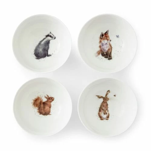 Wrendale Designs Set Of 4 Deep Bowls (Badger, Hare, Squirrel & Fox) 3 Wrendale Designs Set Of 4 Deep Bowls (Badger, Hare, Squirrel & Fox)