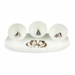 Wrendale Designs Guinea Pigs 3 Bowls And Tray Set