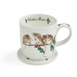 Wrendale Designs Mug And Coaster Winter Mice