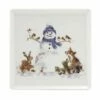 Wrendale Designs Christmas Square Plate Snowman -HARTS OF STUR Sales WNQA4095XG Wrendale Designs Christmas Collection Square Plate Snowman