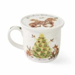 Wrendale Designs Mug And Coaster Set Oh Christmas Tree -HARTS OF STUR Sales WNRC3943XG Wrendale Designs Oh Christmas Tree Mix 1
