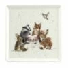 Wrendale Designs Woodland Party Square Plate -HARTS OF STUR Sales WNRX4351 XG Wrendale Designs Woodland Party Square Plate