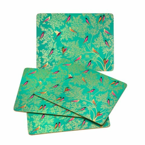 Sara Miller Chelsea Collection Set Of 4 Green Placemats 4 Sara Miller Chelsea Collection Set Of 4 Green Placemats - Image 2