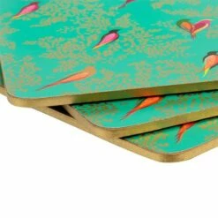 Sara Miller Chelsea Collection Set Of 4 Green Placemats 10 Sara Miller Chelsea Collection Set Of 4 Green Placemats -HARTS OF STUR Sales X0010549116 Sara Miller Chelsea Collection Set of 4 Placemats Green 3