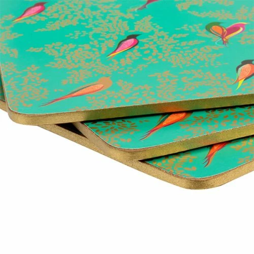 Sara Miller Chelsea Collection Set Of 4 Green Placemats 6 Sara Miller Chelsea Collection Set Of 4 Green Placemats - Image 4