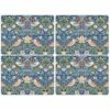 Morris & Co Strawberry Thief Blue Placemats Set Of 4 -HARTS OF STUR Sales X0010648717V Morris And Co Set of Four Strawberry Thief Blue Placemats