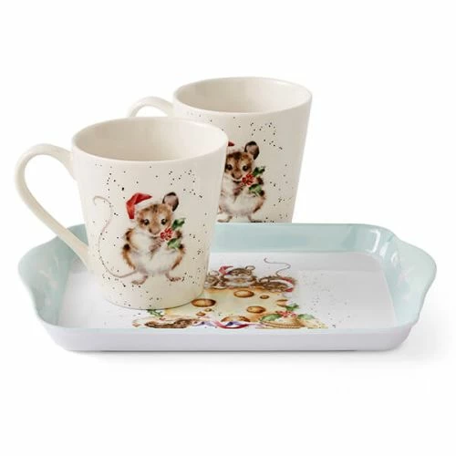 Wrendale Designs Mug And Tray Set Holly Jolly Christmas Mice 5 Wrendale Designs Mug And Tray Set Holly Jolly Christmas Mice - Image 3