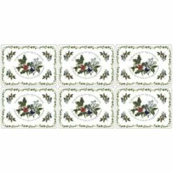 Portmeirion The Holly & The Ivy Set Of 6 Placemats With 6 FREE Coasters