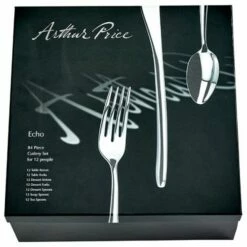 Arthur Price Signature Echo 84 Piece Cutlery Box Set Plus FREE Set Of 12 Tea Spoons -HARTS OF STUR Sales ZECH8401 Arthur Price Signature Echo 84pc Boxed Set 2