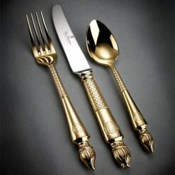 Clive Christian Empire Flame All Gold Table Fork -HARTS OF STUR Sales ZEFG0020 Clive Christian Empire Flame All Gold Table Fork 1