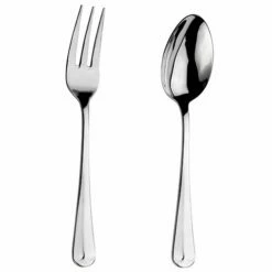 Arthur Price Classic Rattail Serving Spoon & Fork Set