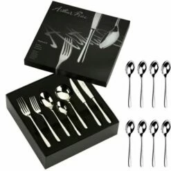Arthur Price Signature Warwick 56 Piece Cutlery Box Set Plus FREE Set Of 8 Tea Spoons